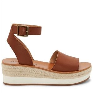 Lucky brand Joodith platform leather wedge sandals